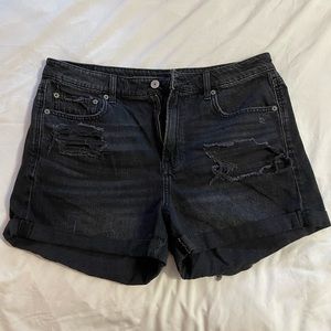 American Eagle size 10 black denim Tomgirl shorts
